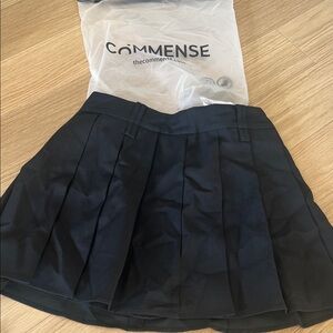 Commense Black Pleated Skirt
